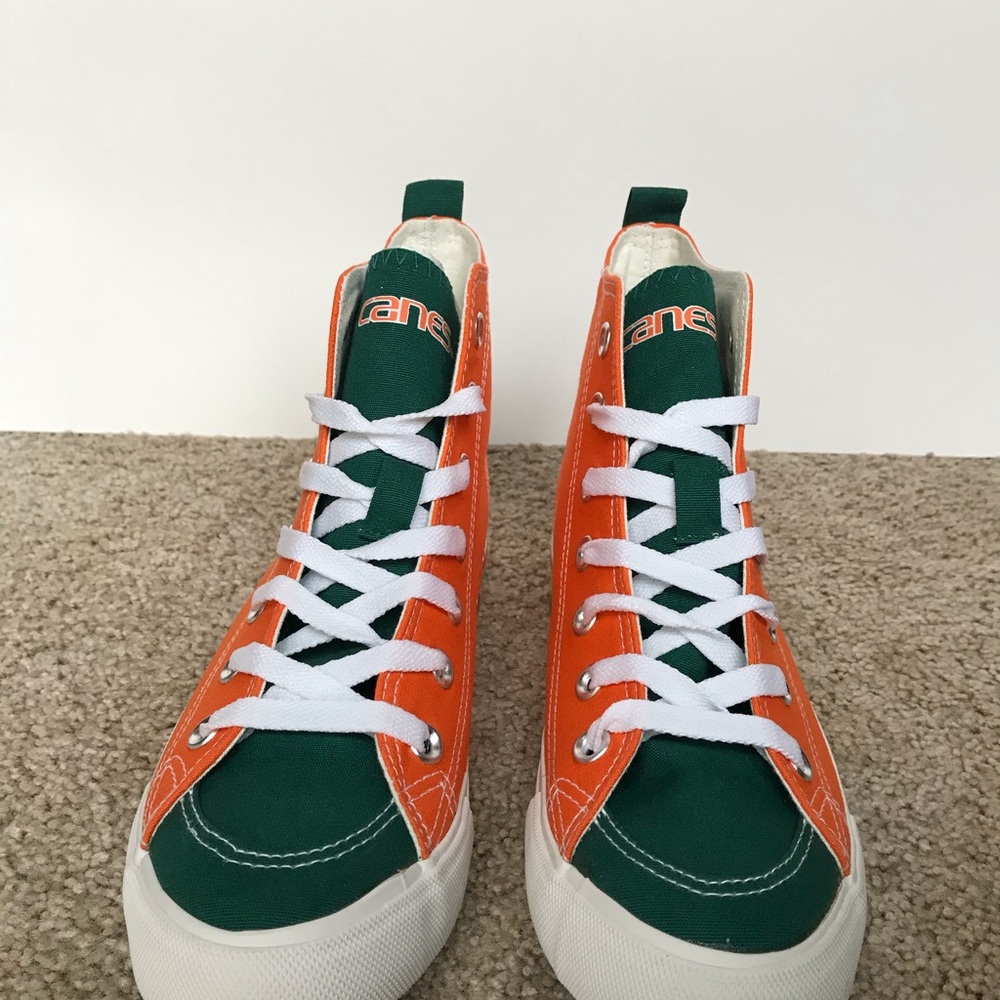 Univ of Miami SKICKS Sneakers Tennis Shoe High Top - Picture 5 of 8